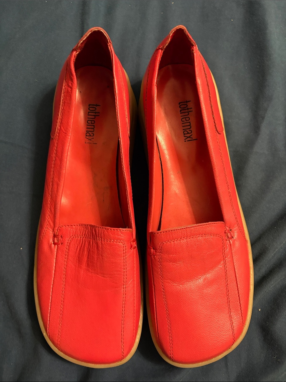 To the Max Red Leather Casual Slip-On Loafers